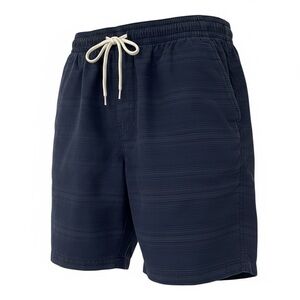 Navy Blue Striped Casual Shorts